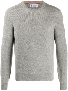 Brunello Cucinelli кашемировый джемпер в рубчик
