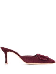Manolo Blahnik мюли с заостренным носком и пряжками