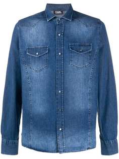 Karl Lagerfeld джинсовая рубашка с эффектом потертости