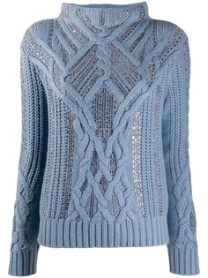 Ermanno Scervino джемпер фактурной вязки с кристаллами
