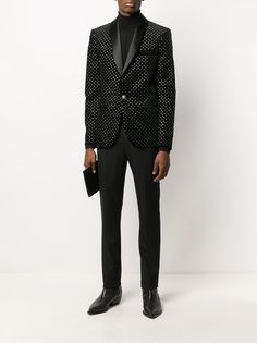 Balmain декорированный пиджак с лацканами-шалькой