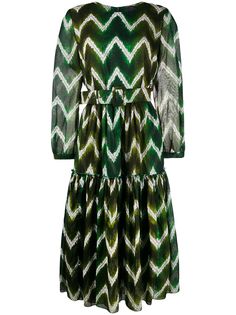 Samantha Sung ярусное платье Tiffany с узором зигзаг