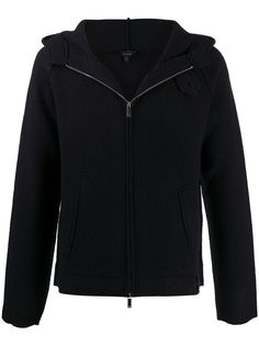 Emporio Armani фетровая куртка на молнии с капюшоном