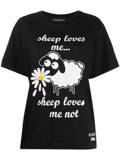 Boutique Moschino футболка с цветочным принтом и надписью