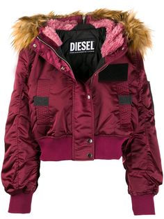 Diesel куртка-пуховик с меховой оторочкой