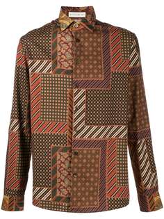 Etro рубашка в технике пэчворк с длинными рукавами