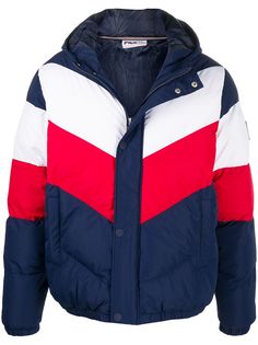 Fila пуховик в стиле колор-блок