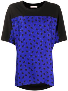 Marni блузка в горох с логотипом