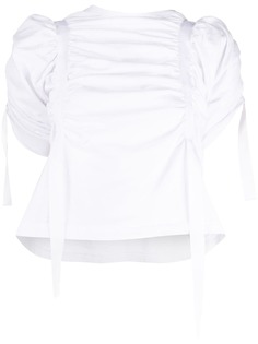 Aganovich блузка со сборками и короткими рукавами