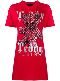 Philipp Plein платье-футболка мини Teddy Bear с принтом