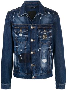 Philipp Plein джинсовая куртка Teddy Bear