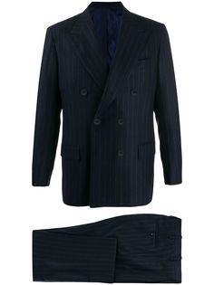 Kiton полосатый костюм с двубортным пиджаком