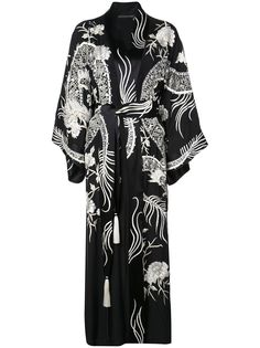 Josie Natori Couture длинное платье с вышивкой