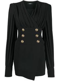 Balmain короткое платье с декоративными пуговицами