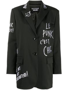 Boutique Moschino блейзер с вышитым логотипом
