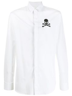 Philipp Plein рубашка с вышивкой Skull