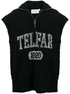 Telfar пуловер фактурной вязки с логотипом