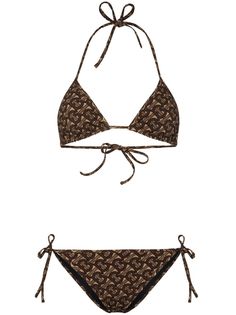 Burberry monogram print triangle bikini