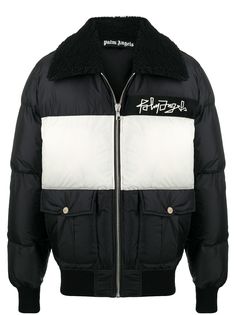 Palm Angels DESERT LOGO DOWN JKT BLACK WHITE