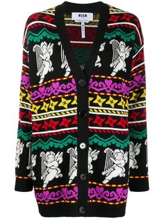 MSGM кардиган вязки интарсия