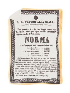 Fornasetti пепельница Norma с золотистой огранкой