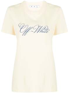 Off-White футболка с вышитым логотипом