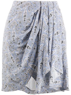 Isabel Marant paisley draped mini silk skirt