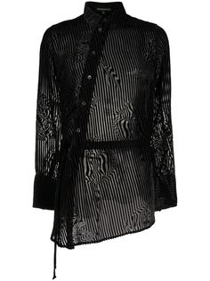 Ann Demeulemeester прозрачная рубашка в полоску