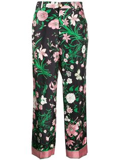 Gucci брюки с цветочным принтом
