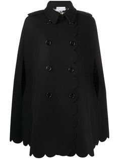 RedValentino двубортное пальто-кейп с фестонами