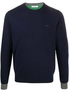 Sun 68 fine knit sweatshirt with elbow patches