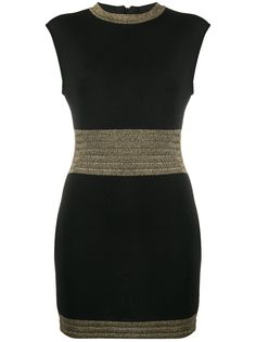 Balmain платье мини с эффектом металлик