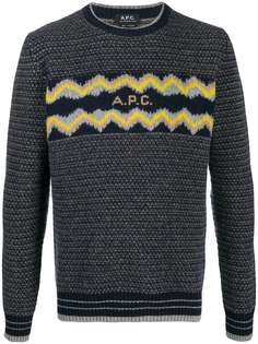 A.P.C. intarsia logo wool jumper