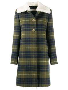 Golden Goose check-pint shearling-collar coat