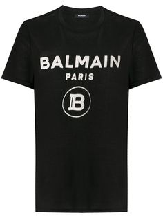 Balmain футболка с фактурным логотипом
