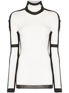 Issey Miyake монохромный топ с высоким воротником