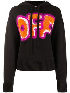 Off-White OFF GRAFFITI HOODIE BLACK ORANGE