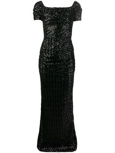 Rare London plunge sequin detail maxi dress