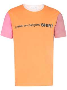 Comme Des Garçons Shirt colour block cotton logo T-shirt