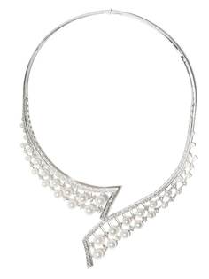Yoko London колье Raindrop Akoya из белого золота с жемчугом и бриллиантами