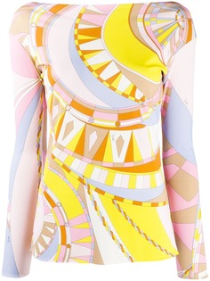 Emilio Pucci топ с длинными рукавами и принтом Wally