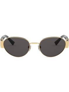 Valentino Eyewear солнцезащитные очки в овальной оправе с логотипом VLogo