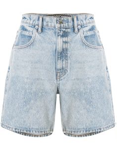 T By Alexander Wang джинсовые шорты с нашивкой-логотипом