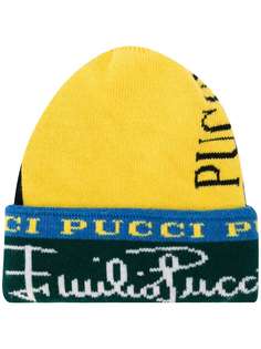 Emilio Pucci шапка бини с логотипом вязки интарсия