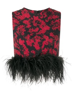 16Arlington жаккардовый топ с отделкой из перьев