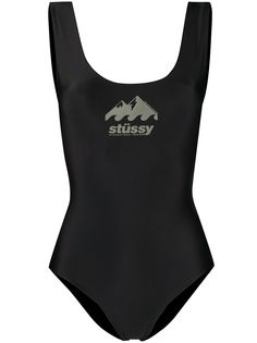 Stussy купальник с логотипом и открытой спиной