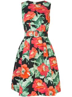 Oscar de la Renta платье A-силуэта с цветочным принтом