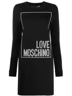 Love Moschino платье-свитер с декорированным логотипом