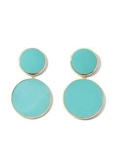 IPPOLITA серьги Polished Rock Candy Large Snowman из желтого золота с бирюзой