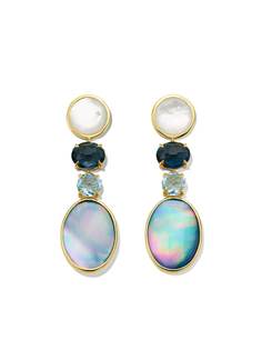 IPPOLITA серьги Luce Medium Linear 4-stone из желтого золота с камнями